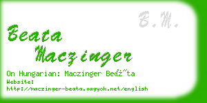 beata maczinger business card